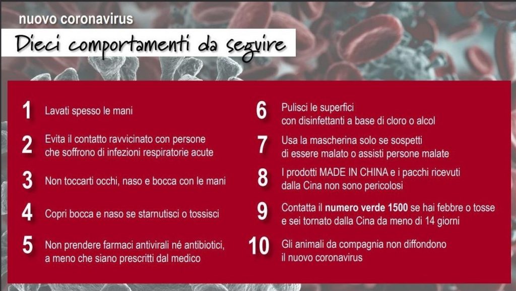 Emergenza COVID-19 – Dieci regole da seguire