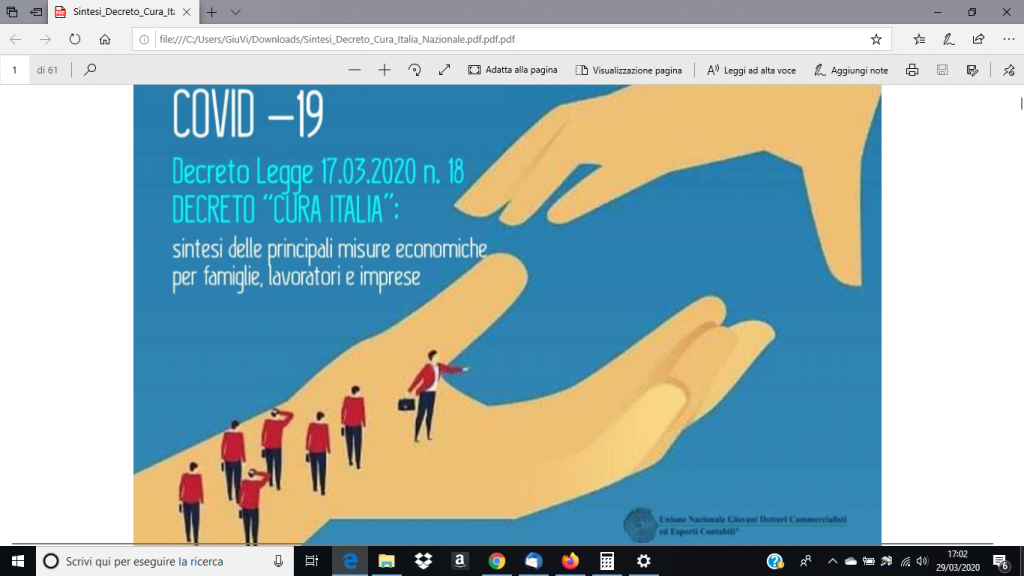 Decreto Cura Italia – SINTESI