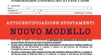 Nuova Autodichiarazione – Ottobre 2020