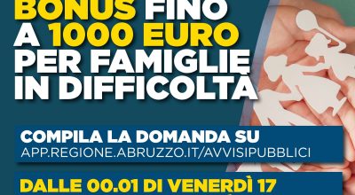 Bonus famiglia per acquisto di beni di prima necessità – Regione Abruzzo