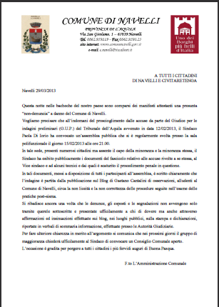 Denuncia precisazioni